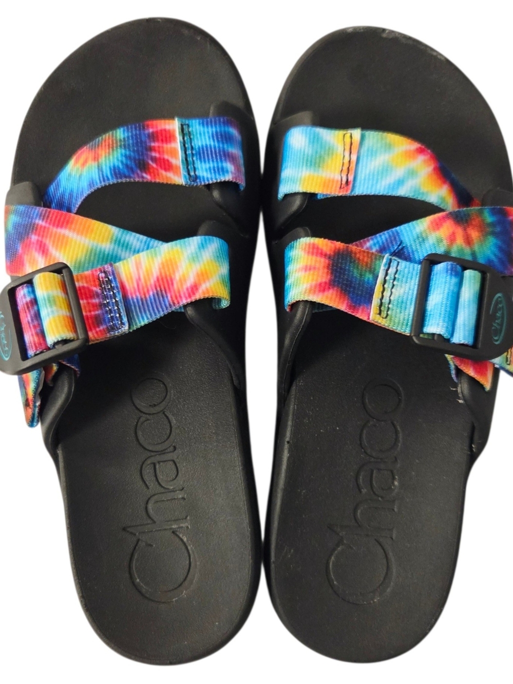 Chaco Chillos Dark Tie Dye Colorway Women's Size 6 Adjustable Slide Sandals